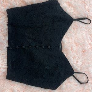 Black floral lace tank top